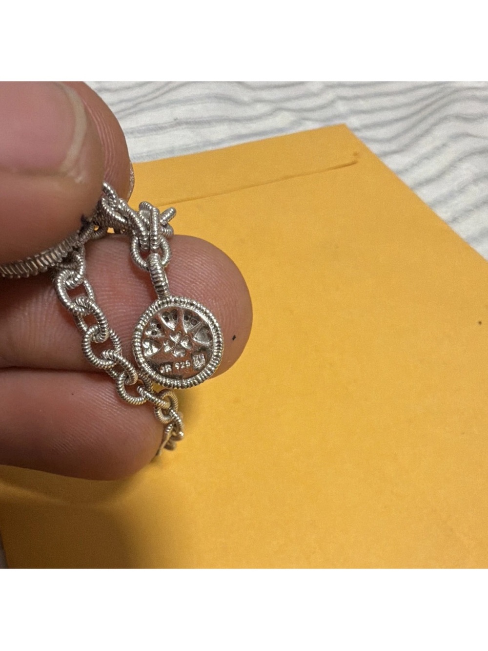 Judith Ripka Silver Rope-Edge Toggle Chain Bracelet - Picture 4 of 5